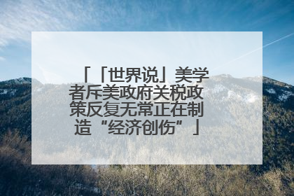 「世界说」美学者斥美政府关税政策反复无常正在制造“经济创伤”