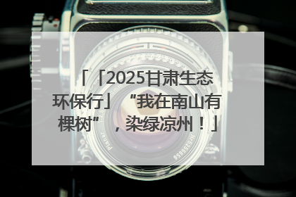「2025甘肃生态环保行」“我在南山有棵树”，染绿凉州！