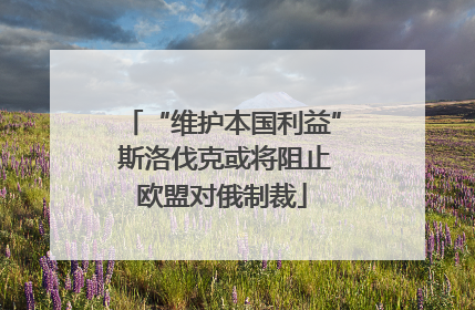 “维护本国利益” 斯洛伐克或将阻止欧盟对俄制裁