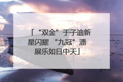 “双金”于子迪新星闪耀 “九冠”潘展乐如日中天