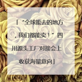 “全球能去的地方，我们都能卖！”四川源头工厂对接会上收获海量意向