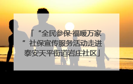 “全民参保·福暖万家”社保宣传服务活动走进泰安天平街道岩庄社区
