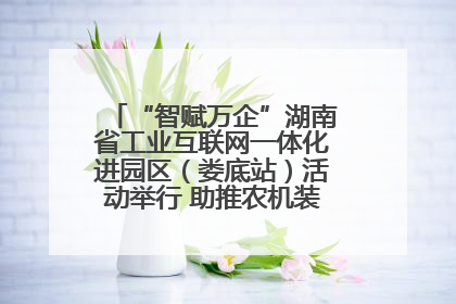 “智赋万企”湖南省工业互联网一体化进园区（娄底站）活动举行 助推农机装备产业高质量发展