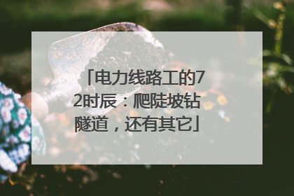 电力线路工的72时辰：爬陡坡钻隧道，还有其它