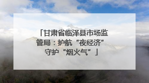 甘肃省临泽县市场监管局：护航“夜经济” 守护“烟火气”