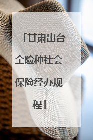 甘肃出台全险种社会保险经办规程