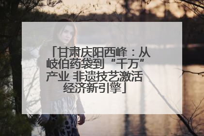 甘肃庆阳西峰：从岐伯药袋到“千万”产业 非遗技艺激活经济新引擎