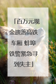 百万元现金遗落高铁车厢 蚌埠铁警紧急寻到失主
