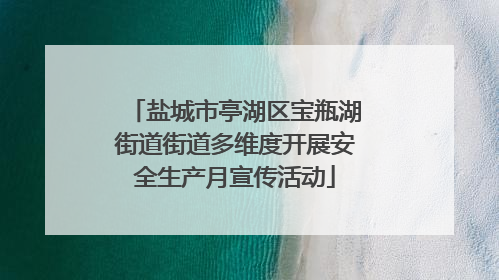 盐城市亭湖区宝瓶湖街道街道多维度开展安全生产月宣传活动