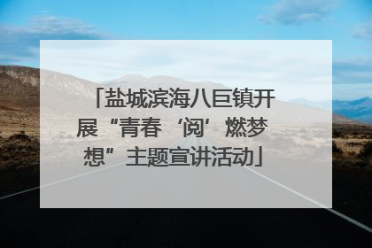 盐城滨海八巨镇开展“青春‘阅’燃梦想”主题宣讲活动