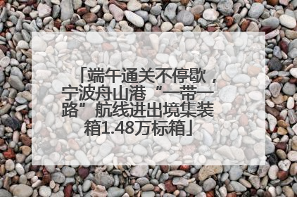端午通关不停歇，宁波舟山港“一带一路”航线进出境集装箱1.48万标箱