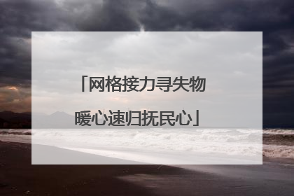 网格接力寻失物 暖心速归抚民心