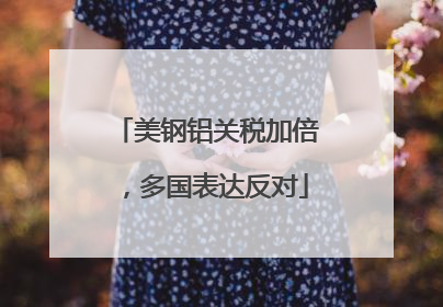 美钢铝关税加倍，多国表达反对