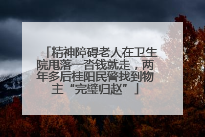 精神障碍老人在卫生院甩落一沓钱就走，两年多后桂阳民警找到物主“完璧归赵”