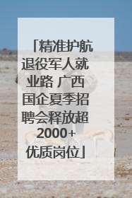 精准护航退役军人就业路 广西国企夏季招聘会释放超2000+优质岗位