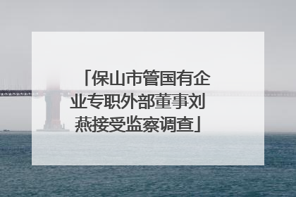 保山市管国有企业专职外部董事刘燕接受监察调查