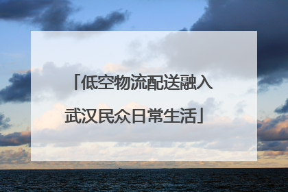 低空物流配送融入武汉民众日常生活