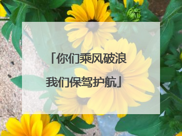 你们乘风破浪 我们保驾护航