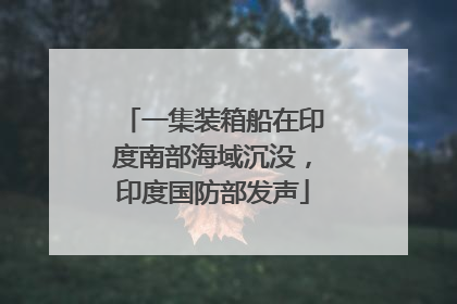 一集装箱船在印度南部海域沉没，印度国防部发声