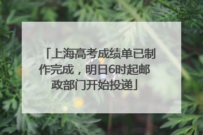 上海高考成绩单已制作完成，明日6时起邮政部门开始投递