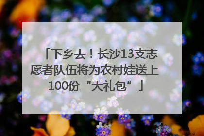 下乡去！长沙13支志愿者队伍将为农村娃送上100份“大礼包”