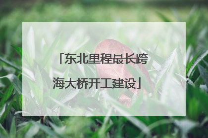 东北里程最长跨海大桥开工建设