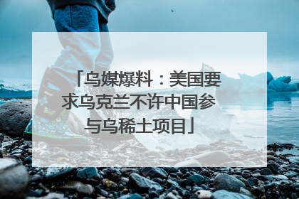 乌媒爆料：美国要求乌克兰不许中国参与乌稀土项目