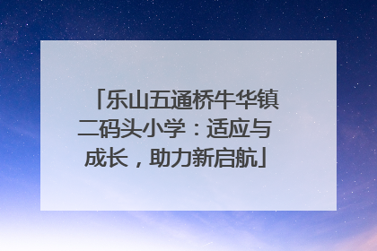 乐山五通桥牛华镇二码头小学：适应与成长，助力新启航