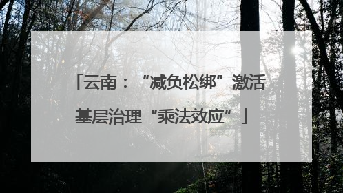 云南：“减负松绑”激活基层治理“乘法效应”