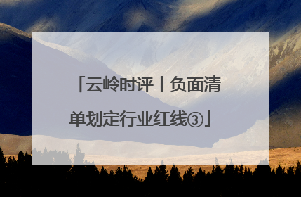云岭时评丨负面清单划定行业红线③