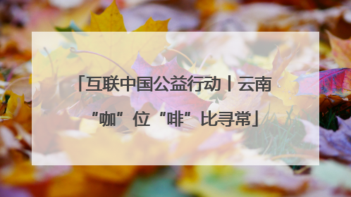 互联中国公益行动丨云南“咖”位“啡”比寻常