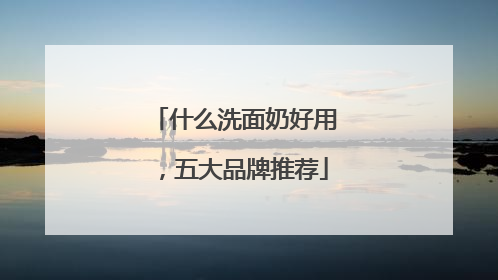 什么洗面奶好用，五大品牌推荐
