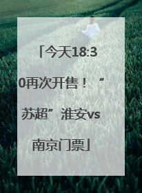 今天18:30再次开售！“苏超”淮安vs南京门票