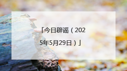 今日辟谣（2025年5月29日）