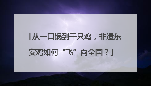 从一口锅到千只鸡，非遗东安鸡如何“飞”向全国？