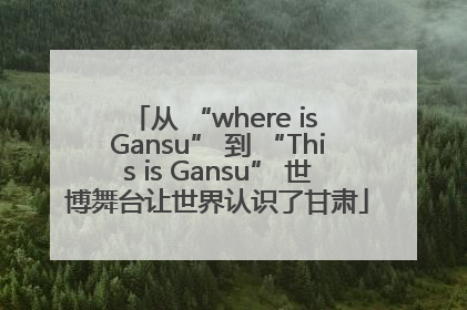从 “where is Gansu” 到 “This is Gansu” 世博舞台让世界认识了甘肃