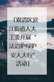 双清区滨江街道人大工委开展“法治护绿护安人大行”活动