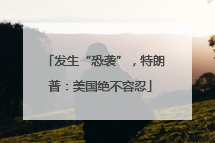 发生“恐袭”，特朗普：美国绝不容忍