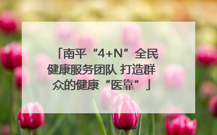 南平“4+N”全民健康服务团队 打造群众的健康“医靠”