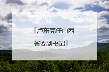 卢东亮任山西省委副书记