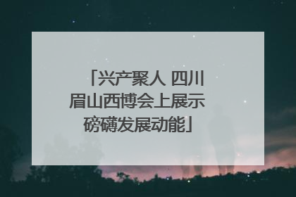 兴产聚人 四川眉山西博会上展示磅礴发展动能
