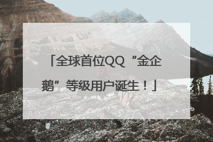 全球首位QQ“金企鹅”等级用户诞生！