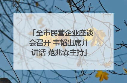 全市民营企业座谈会召开 韦韬出席并讲话 范兆森主持