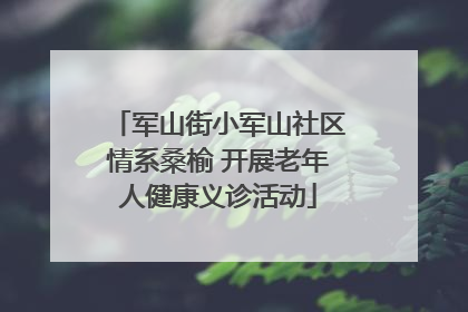 军山街小军山社区情系桑榆 开展老年人健康义诊活动