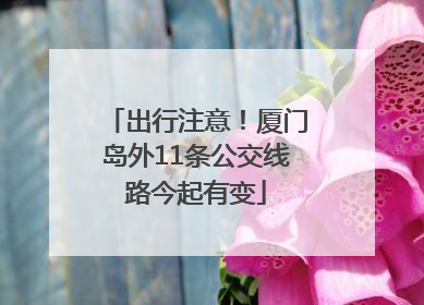 出行注意！厦门岛外11条公交线路今起有变