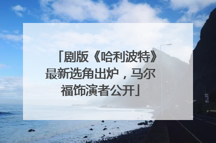 剧版《哈利波特》最新选角出炉，马尔福饰演者公开
