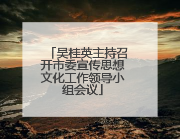 吴桂英主持召开市委宣传思想文化工作领导小组会议