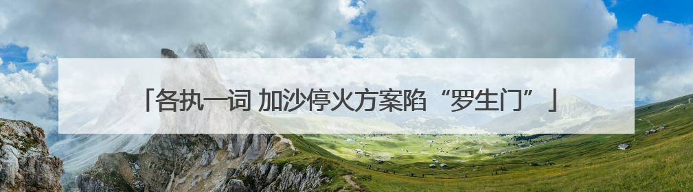 各执一词 加沙停火方案陷“罗生门”