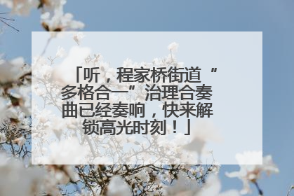 听，程家桥街道“多格合一”治理合奏曲已经奏响，快来解锁高光时刻！