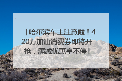 哈尔滨车主注意啦！420万加油消费券即将开抢，满减优惠享不停